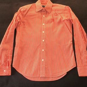 Ralph Lauren Orange/White stripe slim fit tailored shirt Size 2